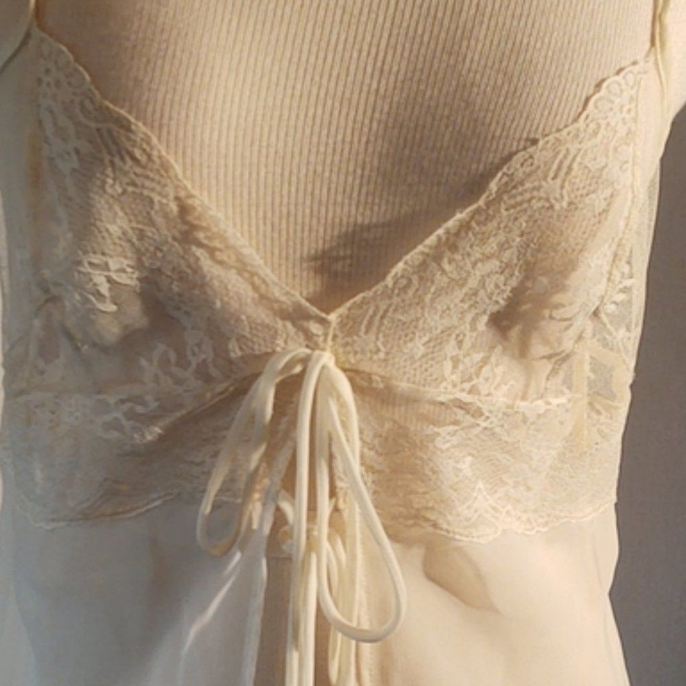 Claire's Rose off white babydoll lingerie Size M